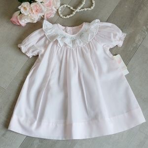 Pink Smocked Heirloom Dress 3 Months Hand-Embroidery Portrait Vacation NWT